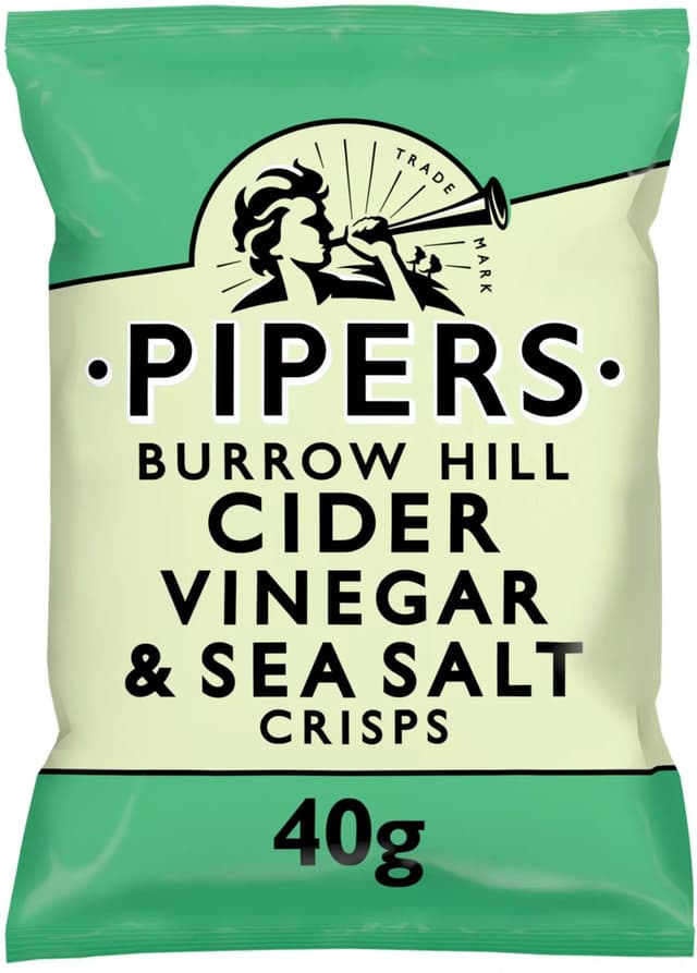 Pipers Burrow Hill Cider Vinegar & Sea Salt Crisps 40g